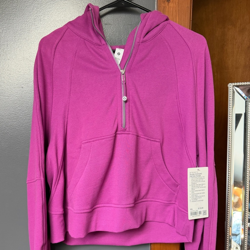 Lululemon Scuba Oversized Half-Zip Hoodie Vivid Plum M/L NWT